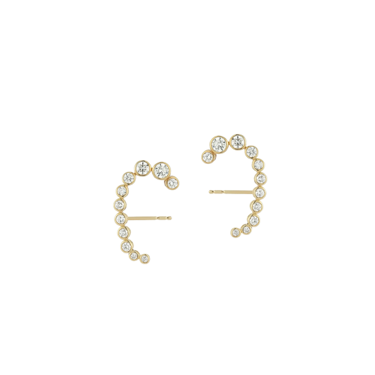 Polaris Front Facing Diamond Arc Earrings