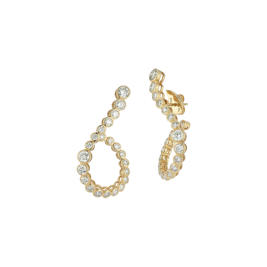 Halo Front to Back Diamond Hoop Earrings
