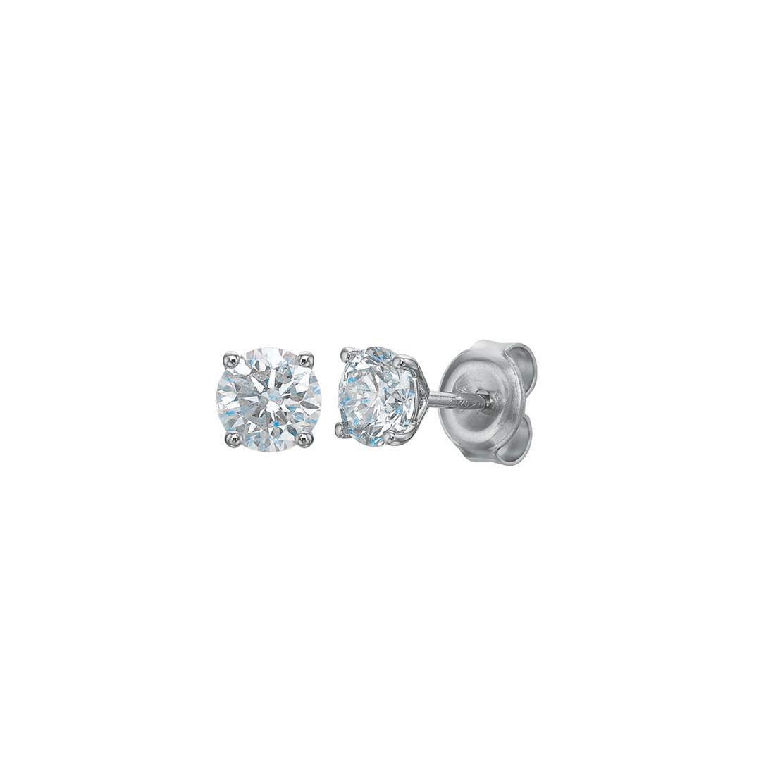 4-Prong Diamond Stud Earrings, 0.40ctw