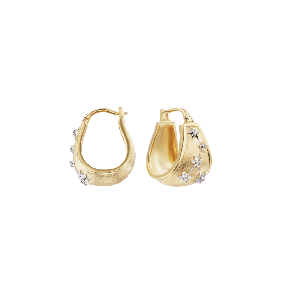 Empress Constellation Hoop Diamond Earrings