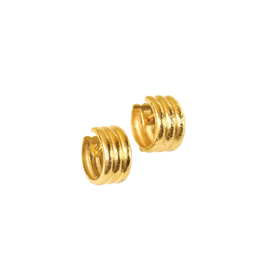 3-Row Banded Hoop Earrings