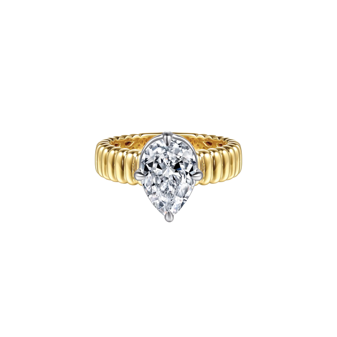 Empress Pear Solitaire Engagement Ring Setting