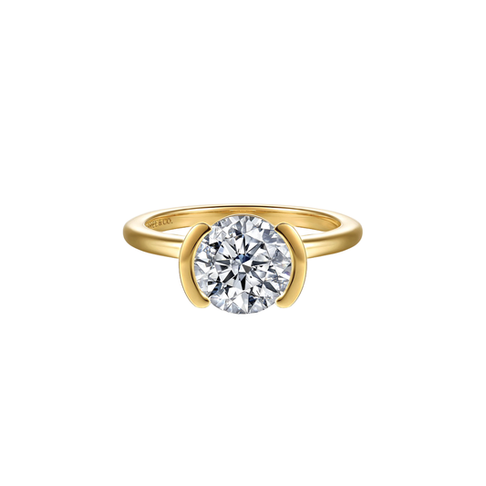 Gavin Half Bezel Set Solitaire Engagement Ring