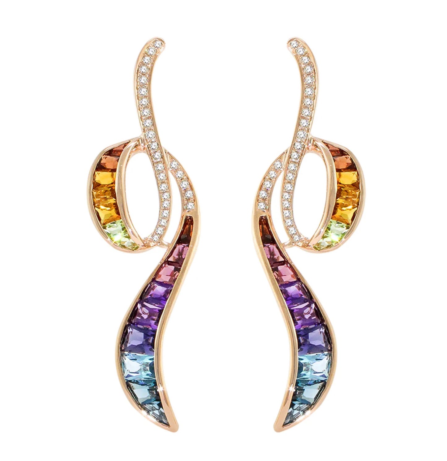Capri Earrings with Mixed Gemstones