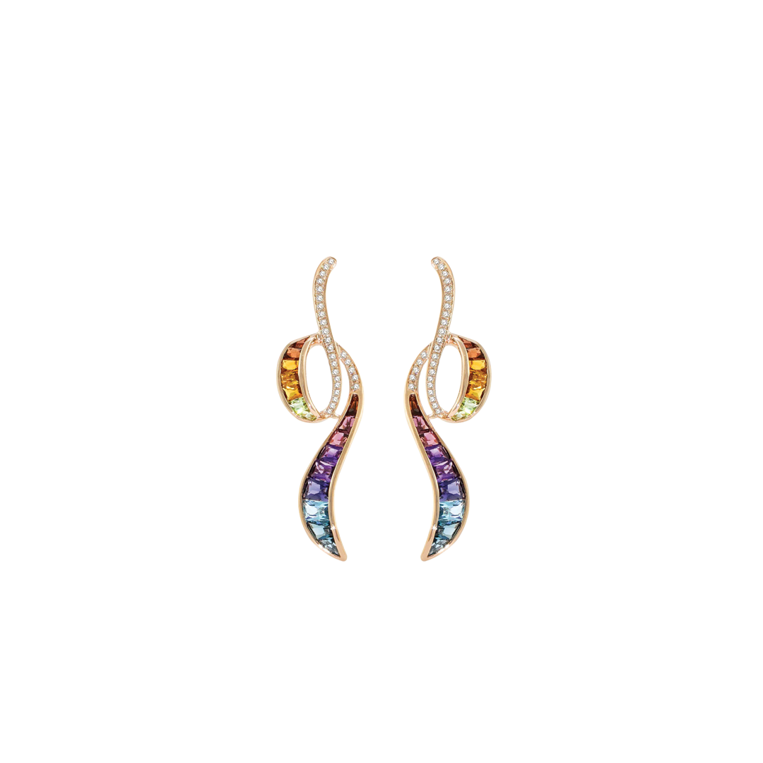 Capri Earrings with Mixed Gemstones
