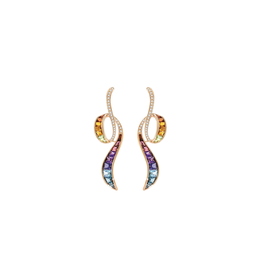 Capri Earrings with Mixed Gemstones