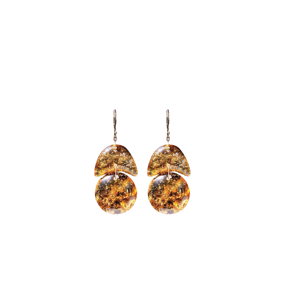 Tiny Arp Earrings in Amber