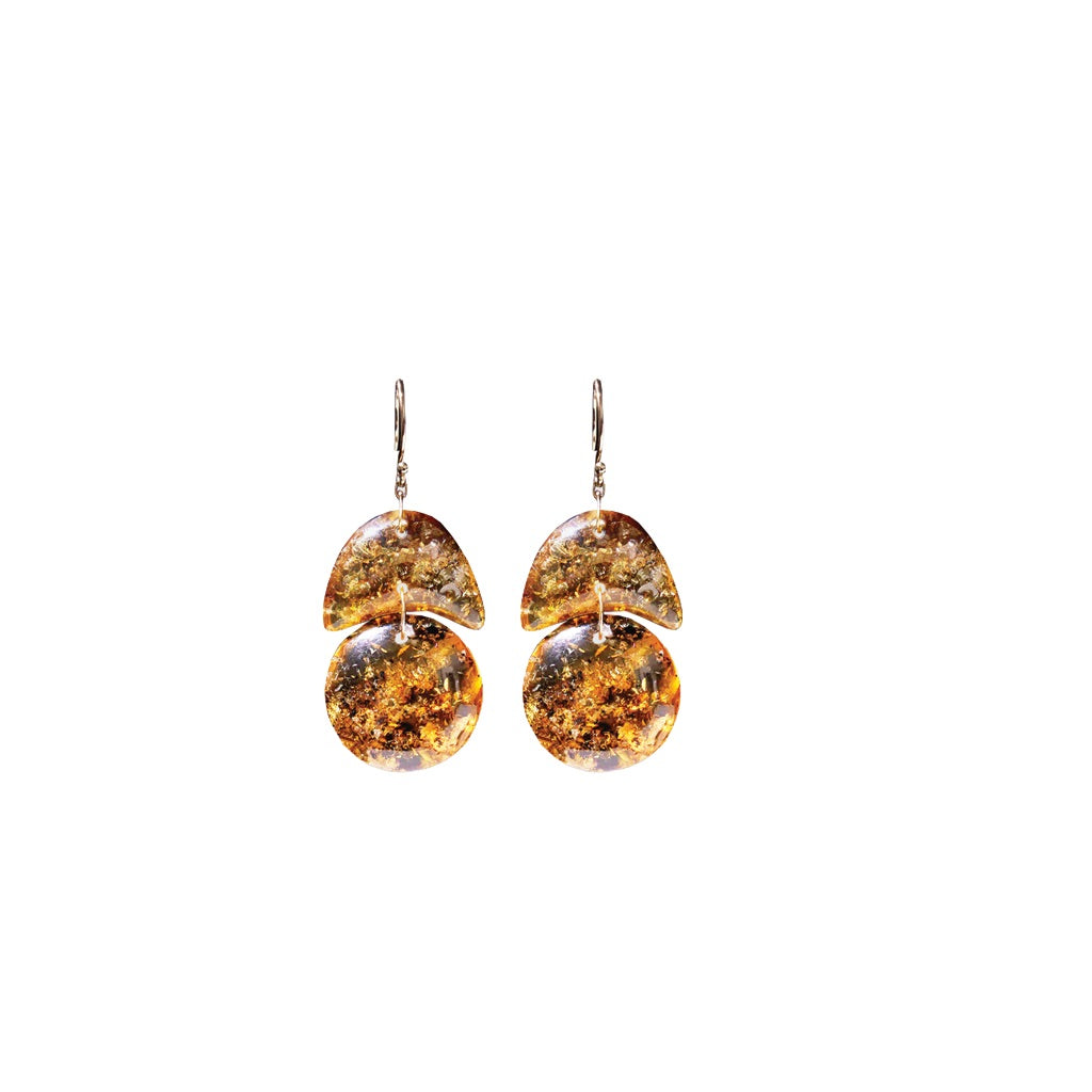 Tiny Arp Earrings in Amber