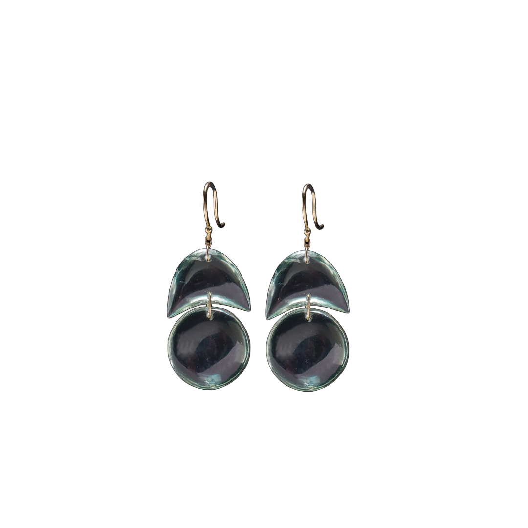 Green Amethyst Tiny Arp Earrings