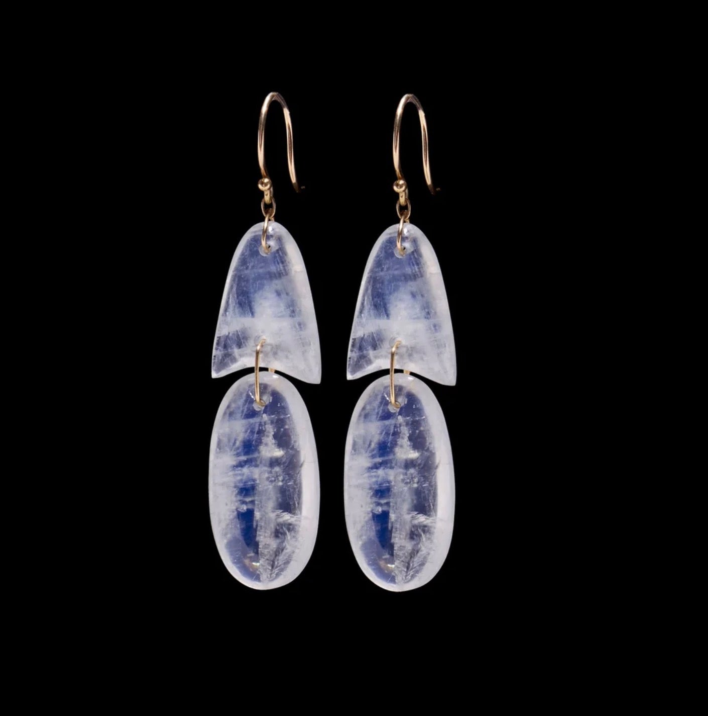 Moonstone Tiny Arrowhead Earrings