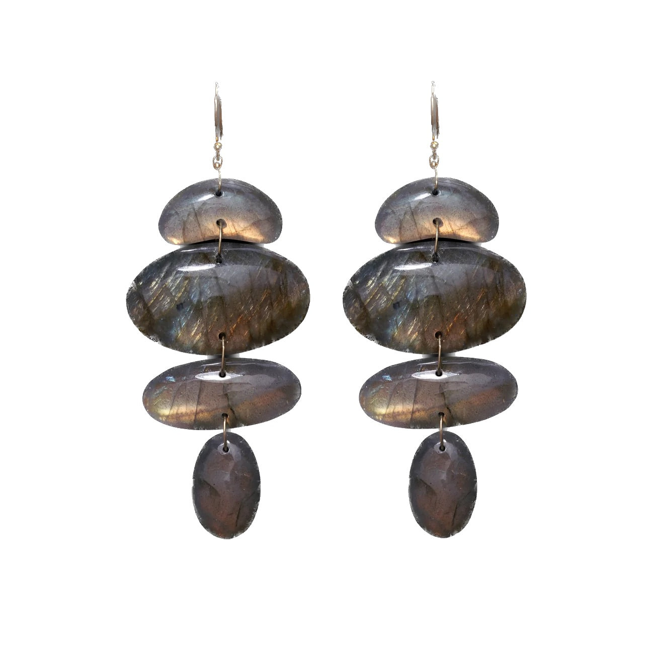Labradorite Oval Totem Earrings