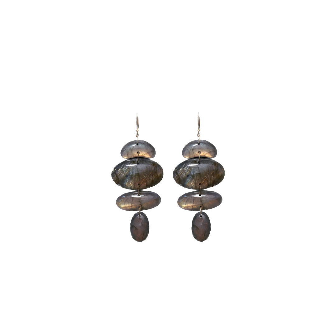 Labradorite Oval Totem Earrings
