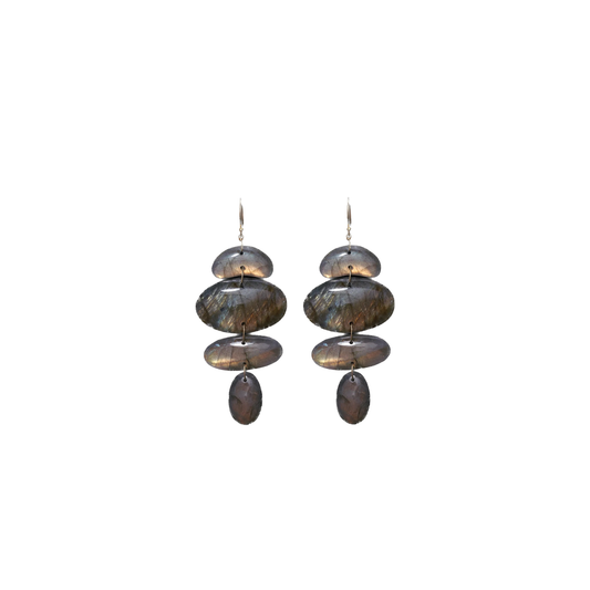 Labradorite Oval Totem Earrings