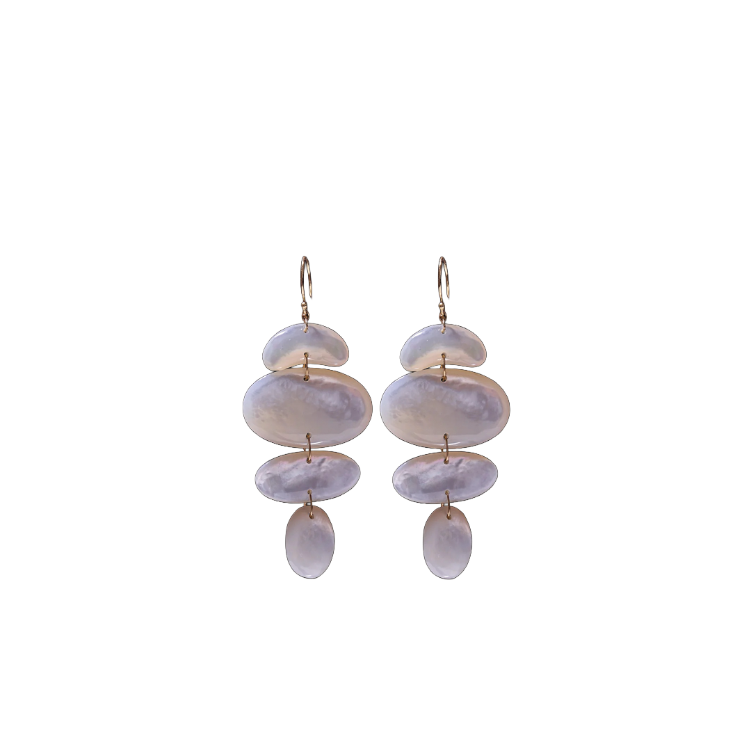 Mother of Pearl Oval Totem Earrings