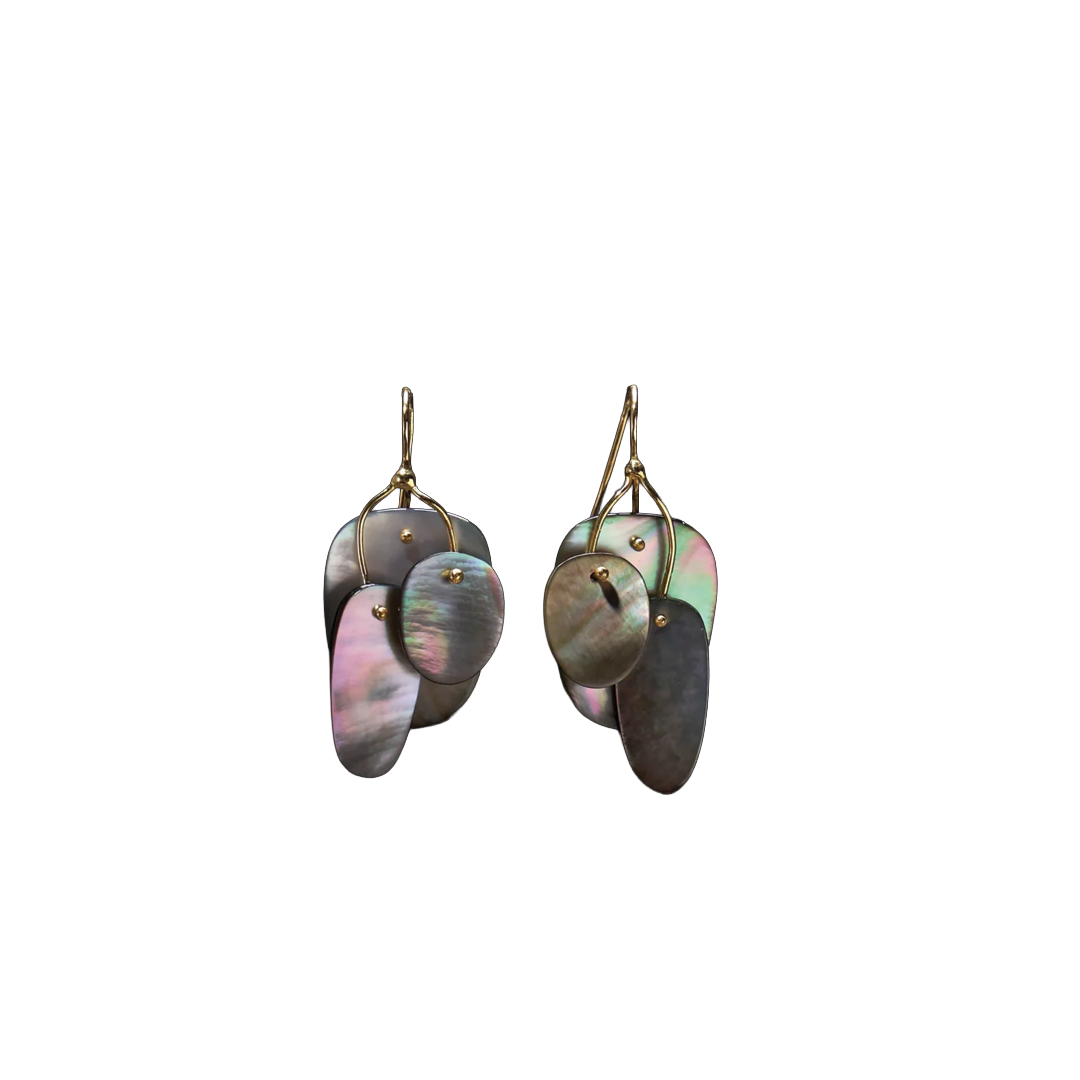 Black Mother of Pearl Tiny Mobile Earrings