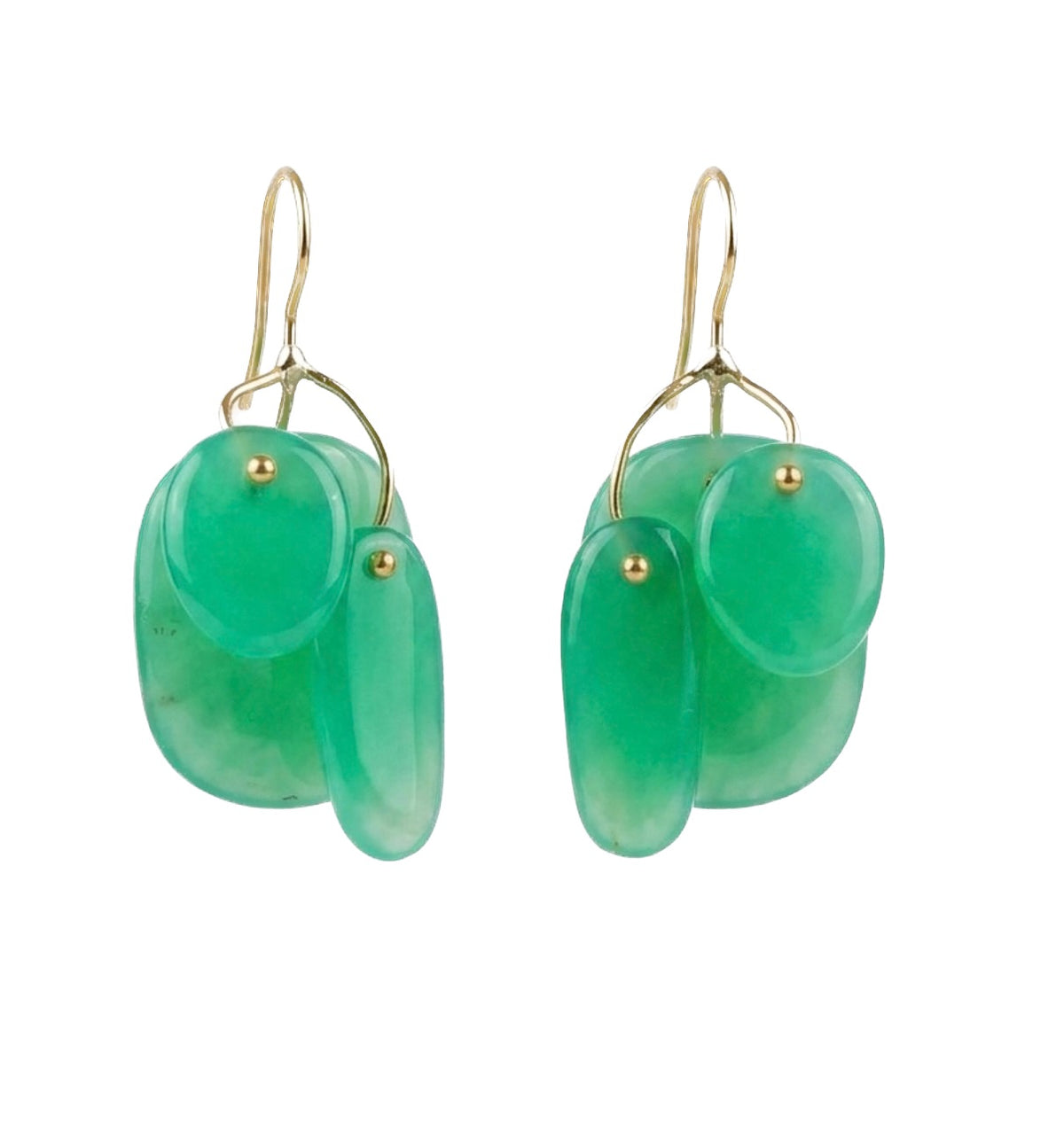 Chrysoprase Tiny Mobile Earrings