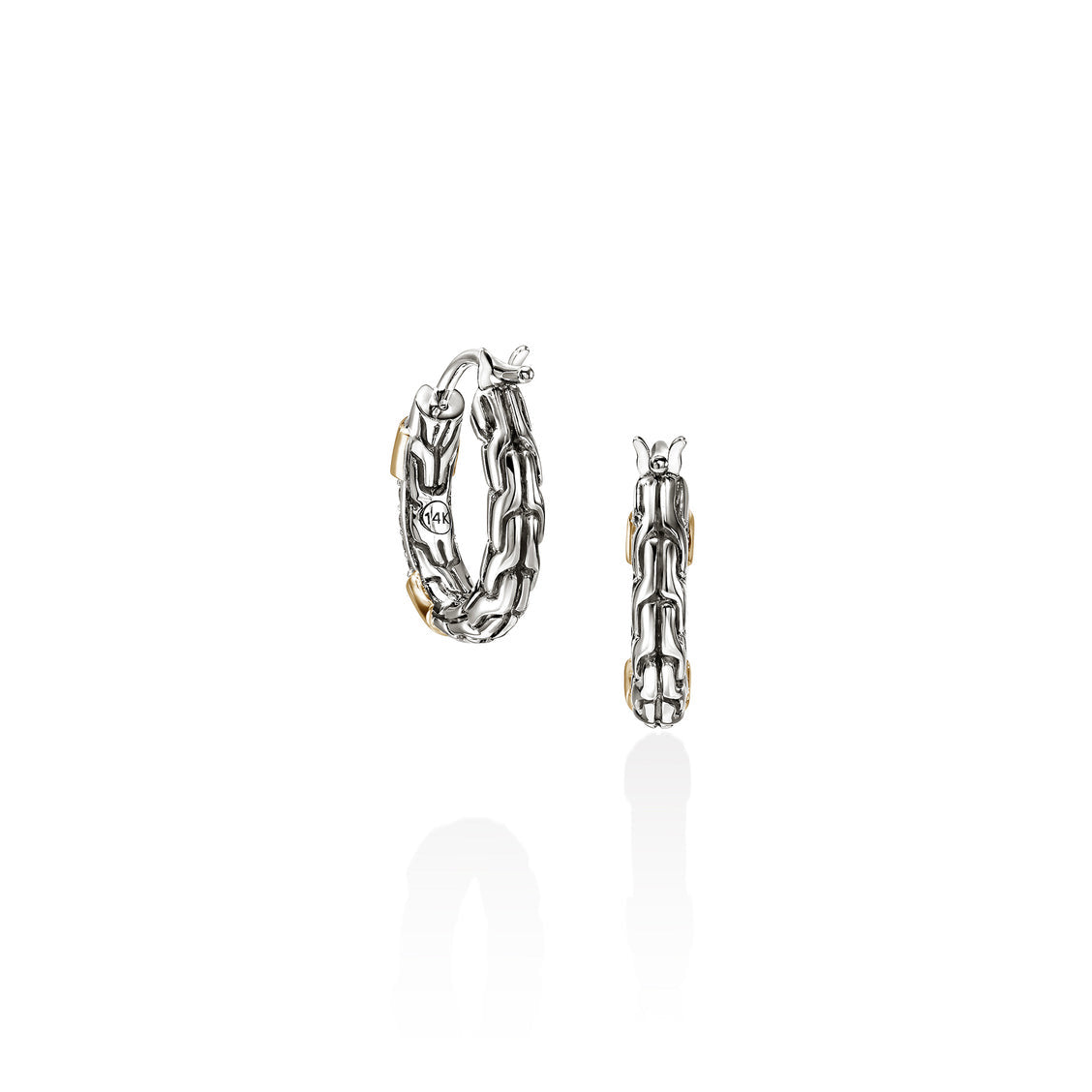 Essentials Silver And Gold 14.5mm Hoops With Diamonds