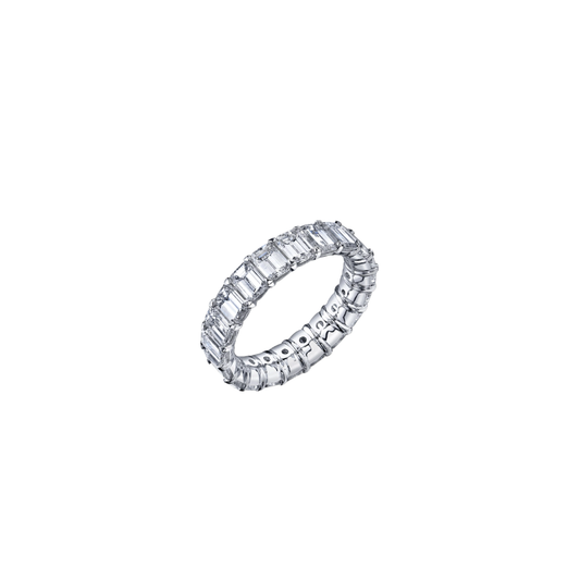 20-Stone Emerald Cut Diamond Eternity Ring
