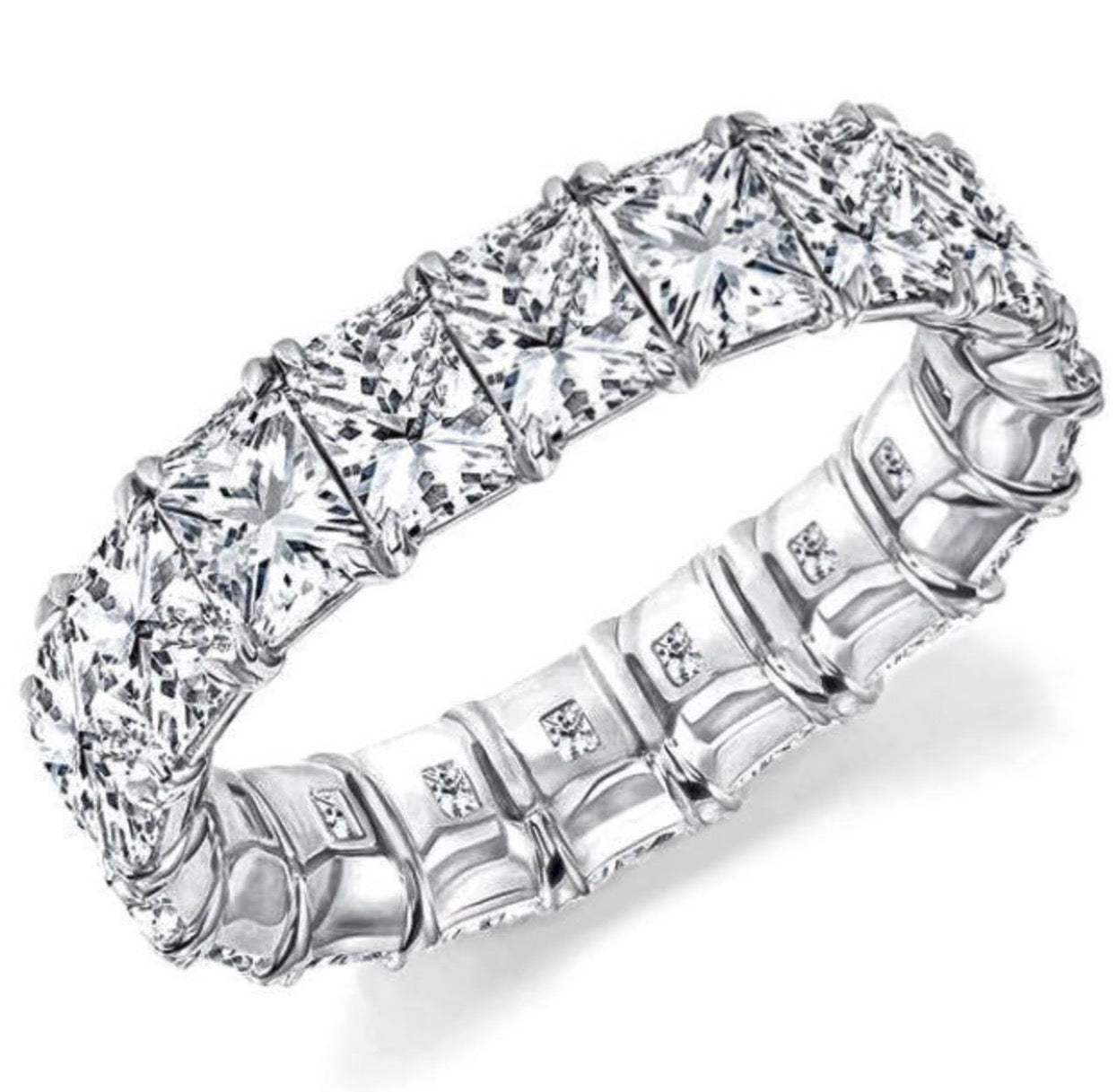 17-Stone Radiant Cut Diamond Eternity Ring