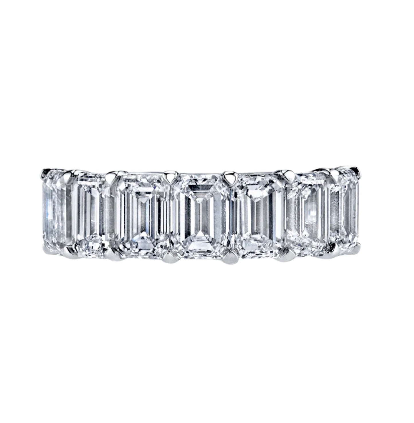 7-Stone Emerald Cut Diamond Ring in Platinum