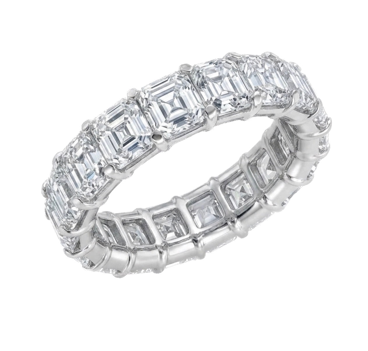 19-Stone Asscher Cut Diamond Eternity Ring