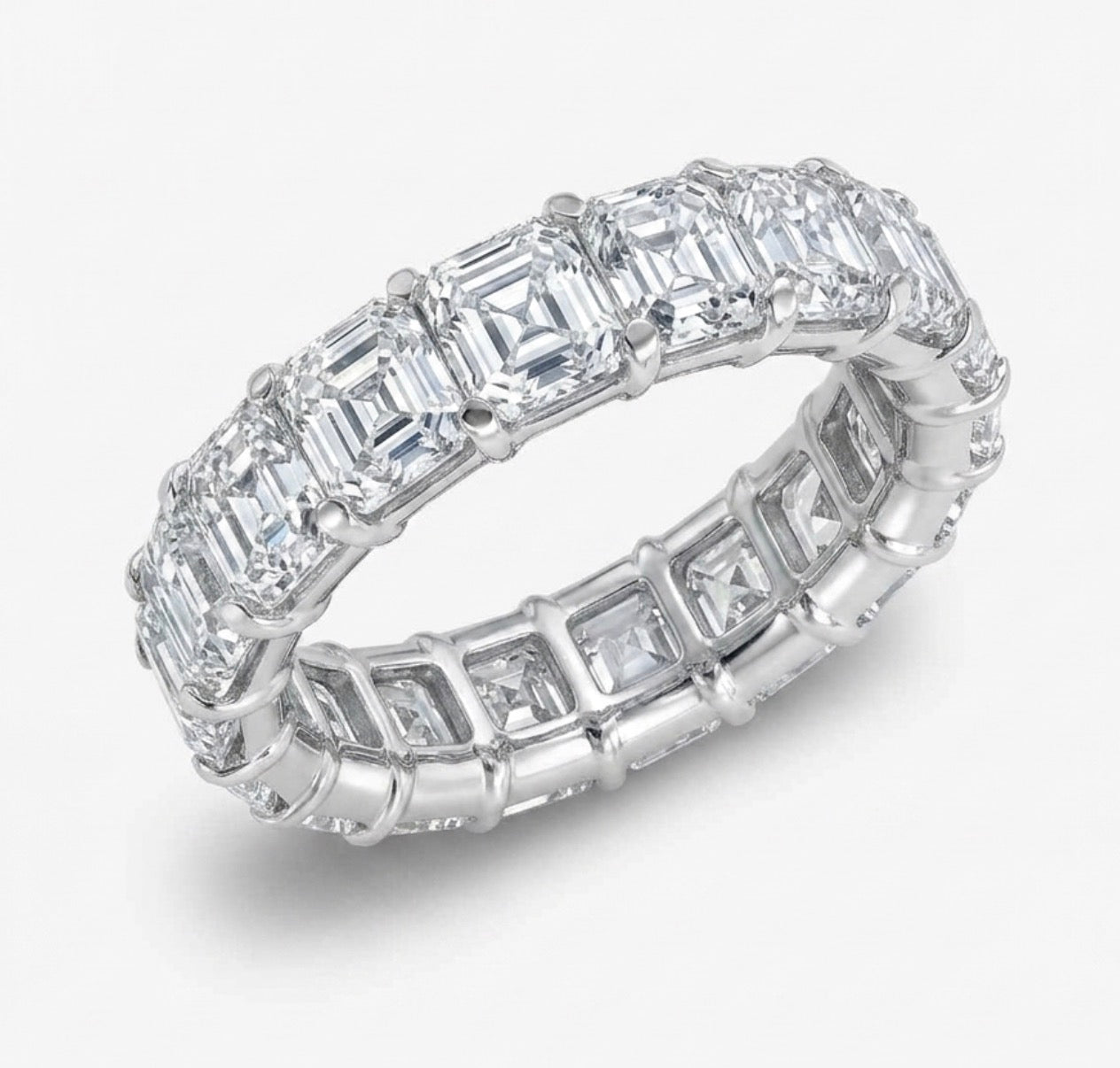 19-Stone Asscher Cut Diamond Eternity Ring
