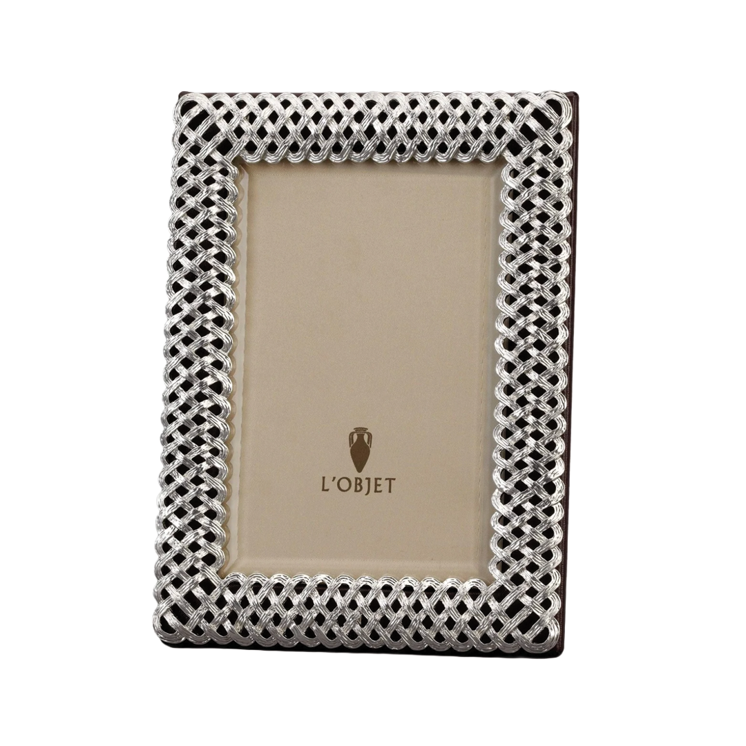 L'Objet 5 X 7 Platinum Braid Frame