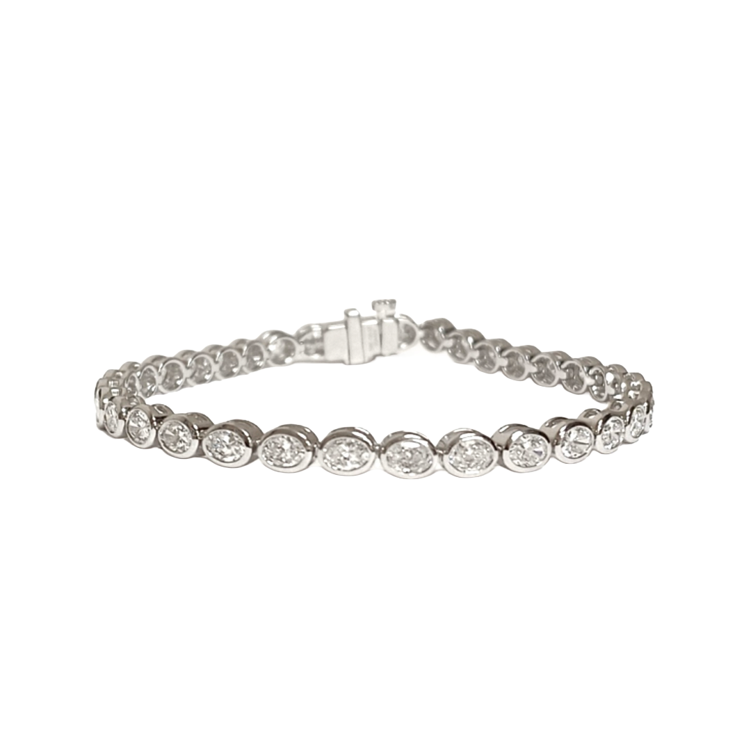 34-Stone Oval Diamond Tennis Bracelet