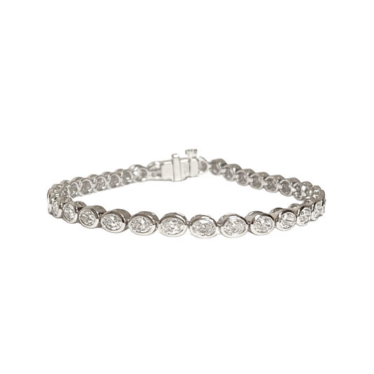 34-Stone Oval Diamond Tennis Bracelet