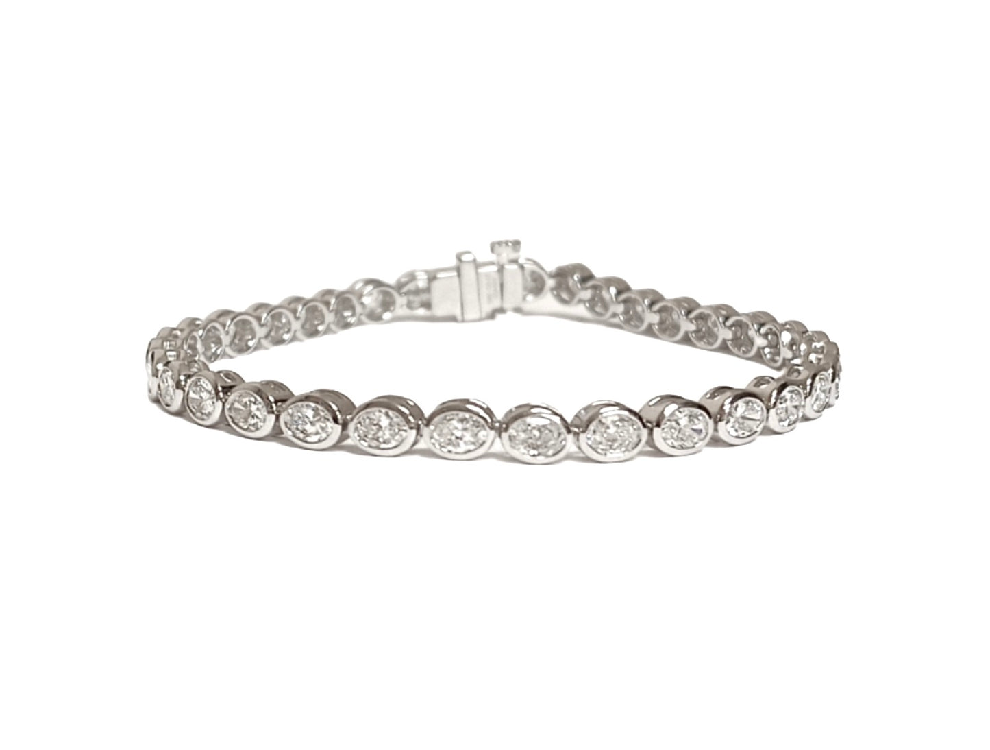 34-Stone Oval Diamond Tennis Bracelet