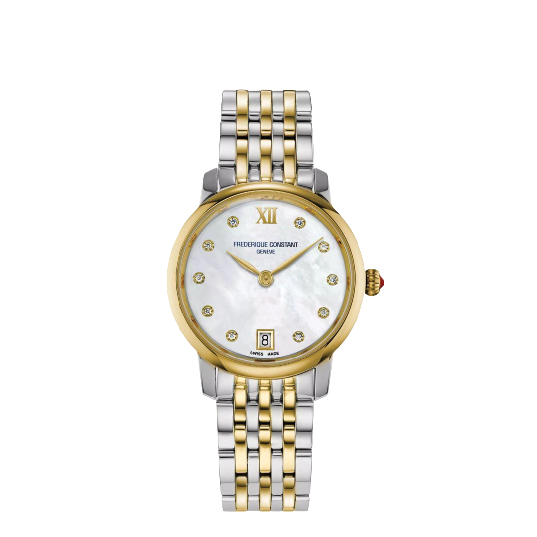 30mm Classics Slimline Quartz Watch with White Mother of Pearl Dial
