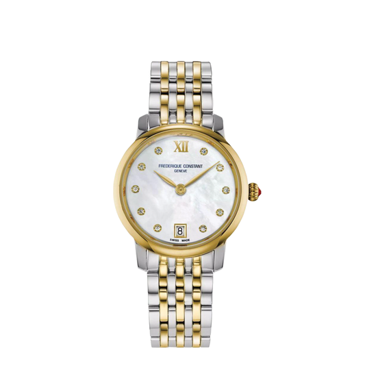 30mm Classics Slimline Quartz Watch with White Mother of Pearl Dial