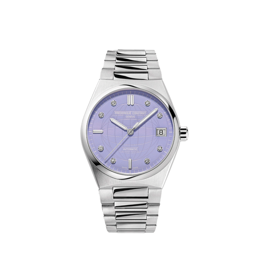 34mm Ladies Highlife Automatic Watch with Lavender Dial and Diamonds