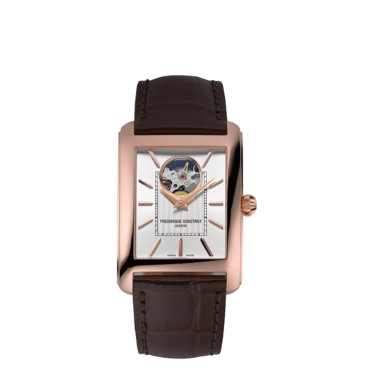34mm Classics Carrée Heart Beat Watch with White Dial
