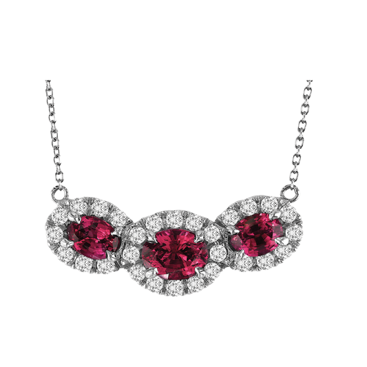 Ruby and Diamond Trio Necklace