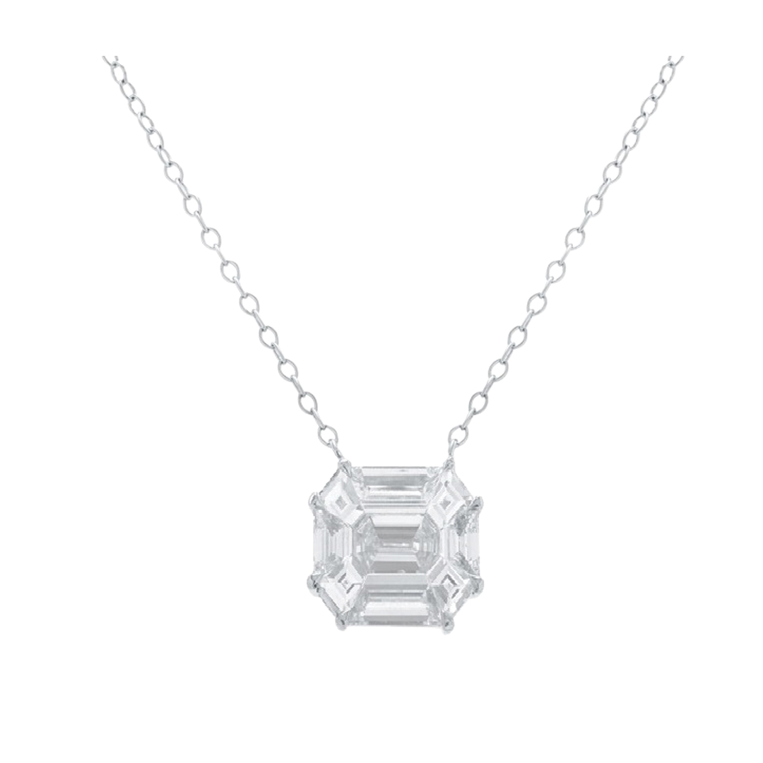 8-Sided Diamond Pendant Necklace