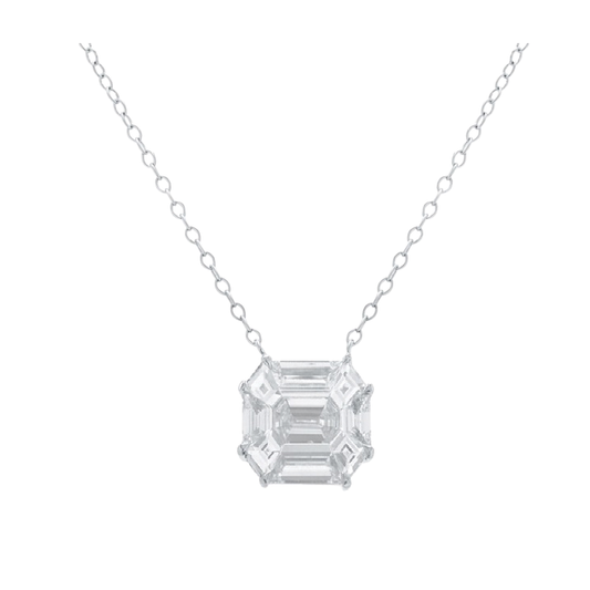 8-Sided Diamond Pendant Necklace