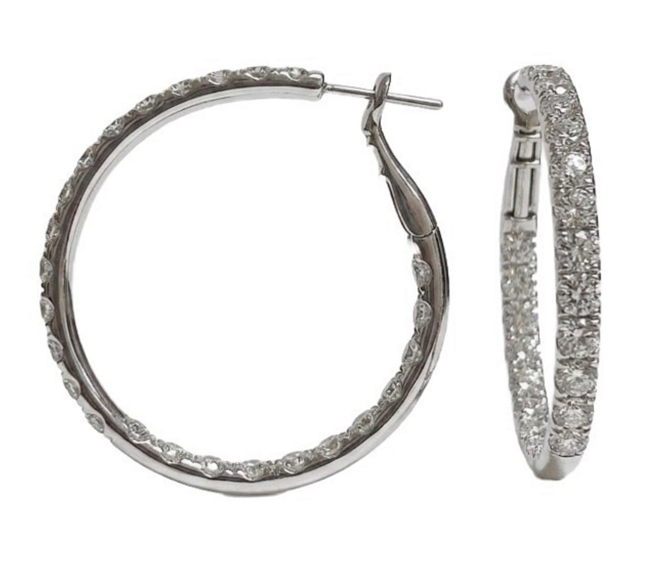 1.5" In/Out Diamond Hoop Earrings