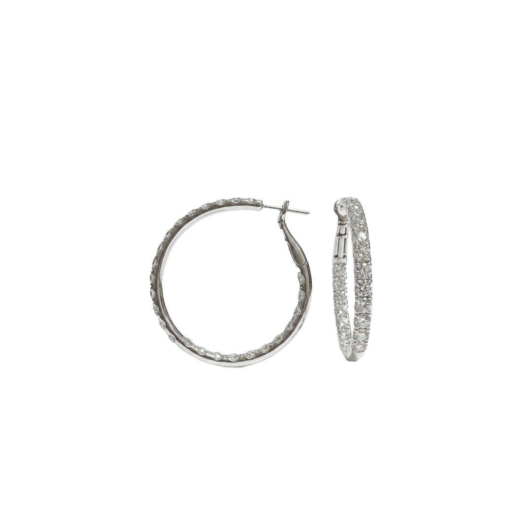 1.5" In/Out Diamond Hoop Earrings
