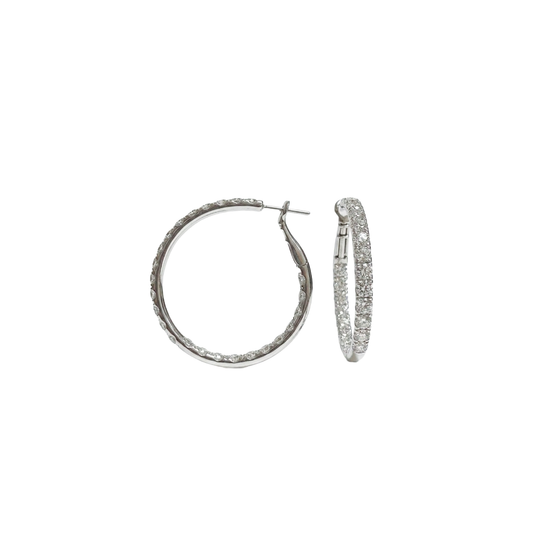1.5" In/Out Diamond Hoop Earrings