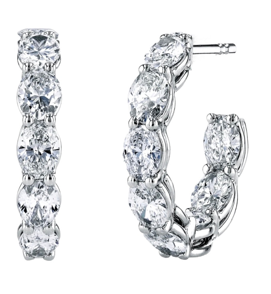 3/4" Diamond In/Out Hoop Earrings