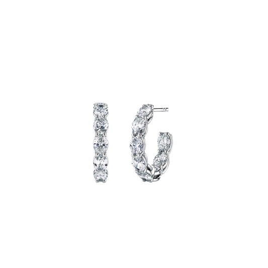 3/4" Diamond In/Out Hoop Earrings