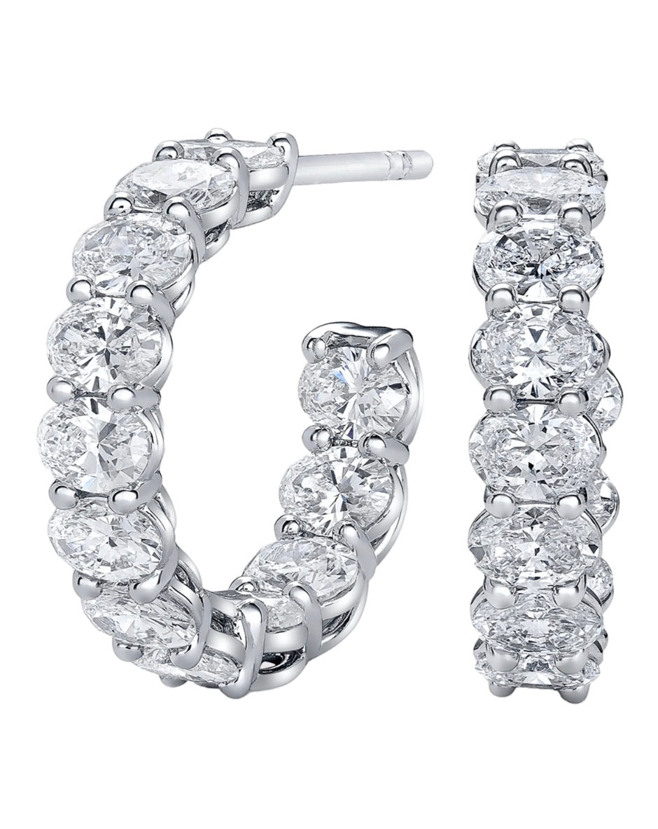 East-West Diamond In/Out Hoop Earrings