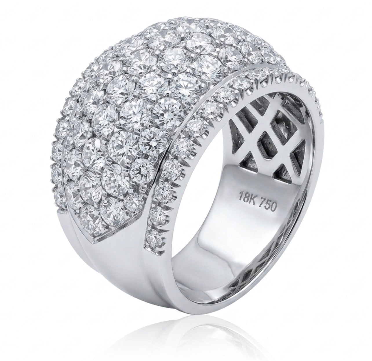 7-Row Diamond Tapered Dome Ring