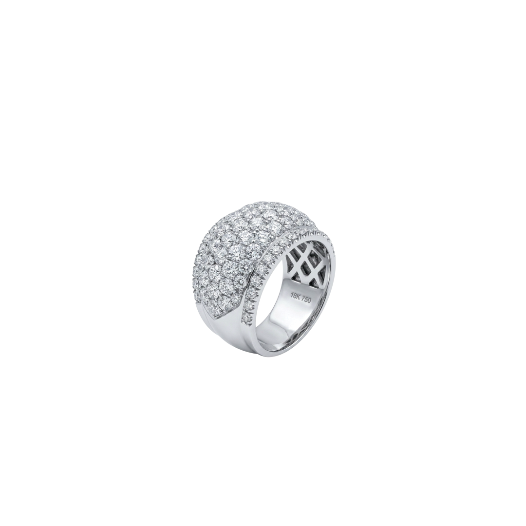 7-Row Diamond Tapered Dome Ring