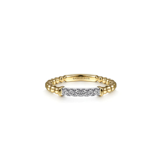 Diamond Pave Center Bar Ring