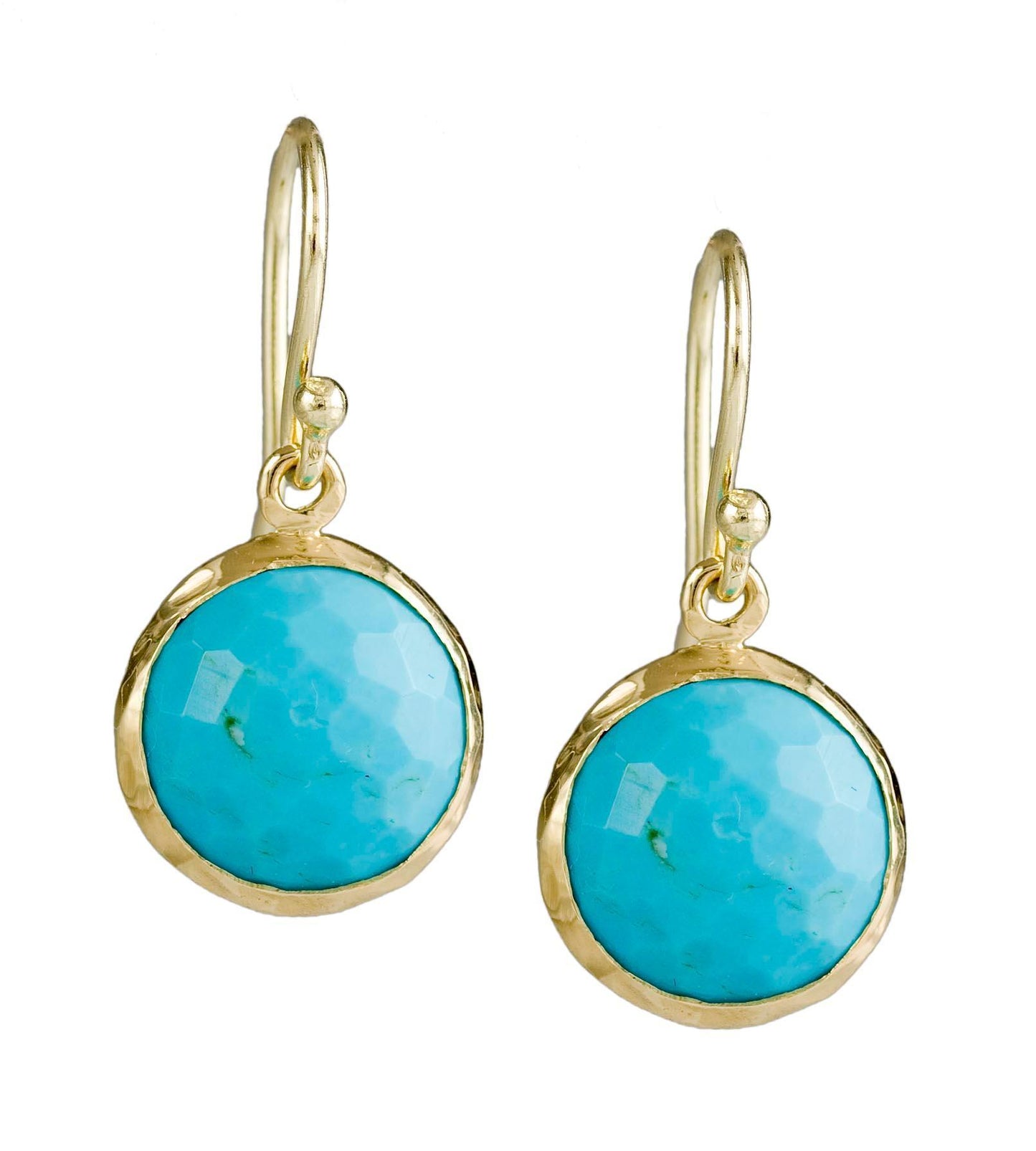 Gold Lollipop Mini Drop Earrings in Turquoise