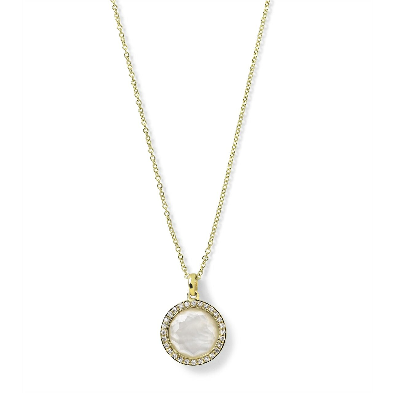 Small Pendant Necklace in 18K Gold with Diamonds