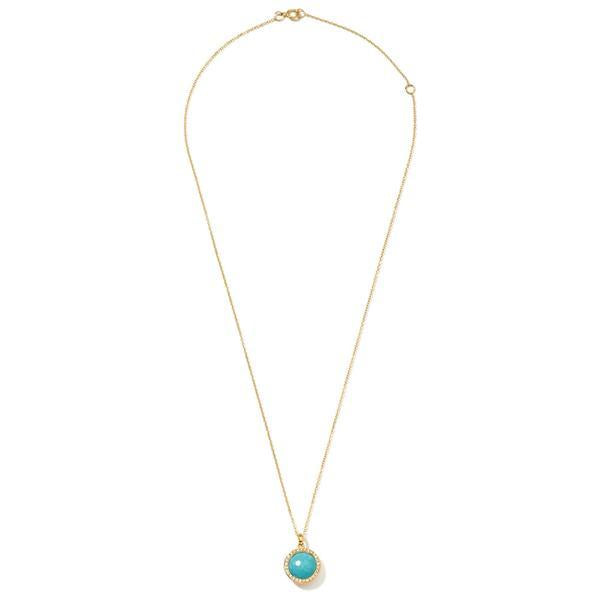 Gold Lollipop Small Pendant in Turquoise and Diamond
