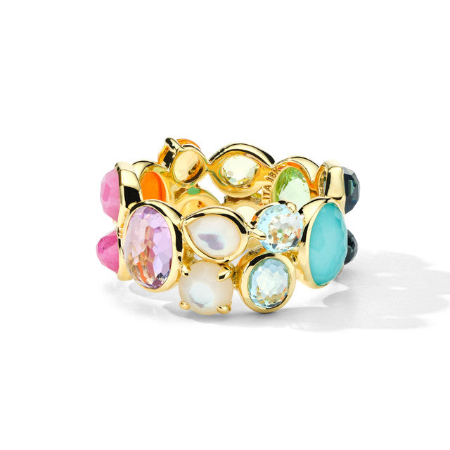 Rock Candy Cluster Band Ring in Summer Rain